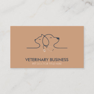 Brown Veterinary Paw Pet Doctor Animal Visitenkarte