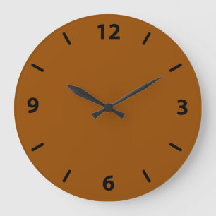 Brown Wall Clock with Black Numbers Große Wanduhr