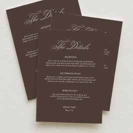 Brown Wedding Details Begleitkarte