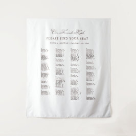 Brown Wedding Seating Chart Alphabetical Fabric Wandteppich