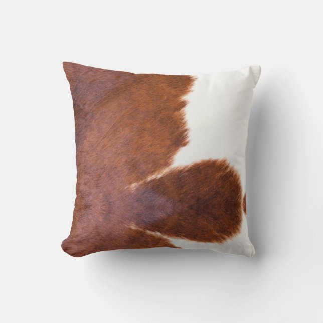 Brown, Weiß, Kuh-Druck Kissen (Vorderseite)