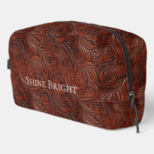 Brown Western Cowgirl Bohemisch Chic Leaf Waschbeutel