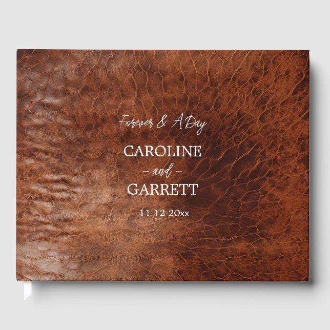 Brown Western Imitate Leather Gästebuch (Vorderseite)