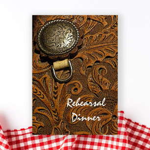 Brown Western Saddle Hochzeit Probe Dinner Einladung