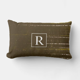 Brown White Abstrakt Monogram Rustic Vintag Kissen Für Draußen
