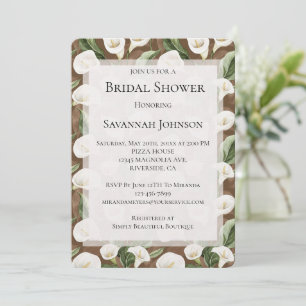 Brown White Calla Lily Floral Brautparty Einladung