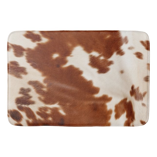 Brown White Cowhid Badematte (Vorderseite)