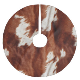 Brown White Cowhid Polyester Weihnachtsbaumdecke