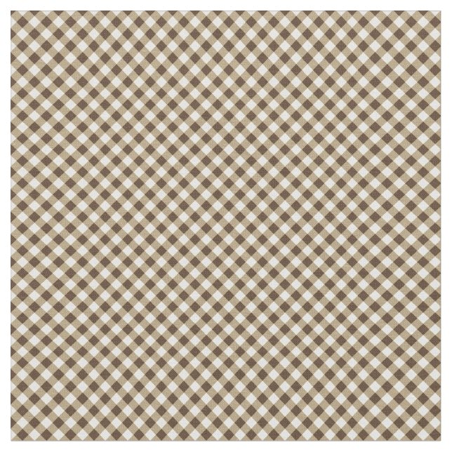 Brown White Gingham Stoff (Nahaufnahme)