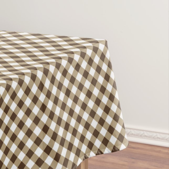 Brown White Gingham Tischdecke (Beispiel)