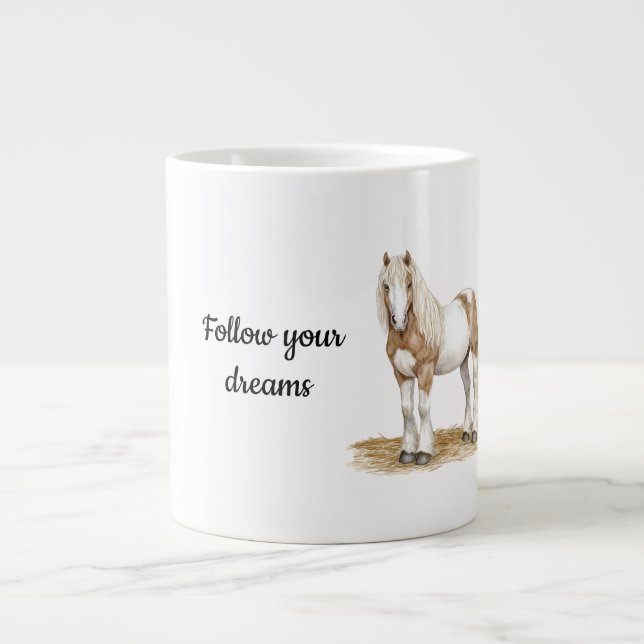 Brown White Horse Jumbo-Tasse (Vorderseite)