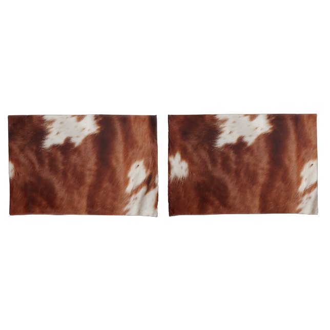 Brown White Imitats Cowhid Kissenbezug (Vorderseite-Set)