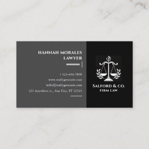 Brown & White Minimalistisch Attorney Moderner Anw Visitenkarte