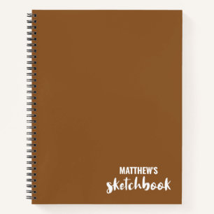 Brown White Personalisiert Sketchbook - Ihr Name Notizbuch