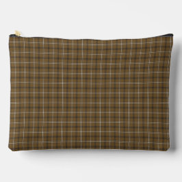 Brown White Plaid Classic Pattern Retro Zubehörtasche