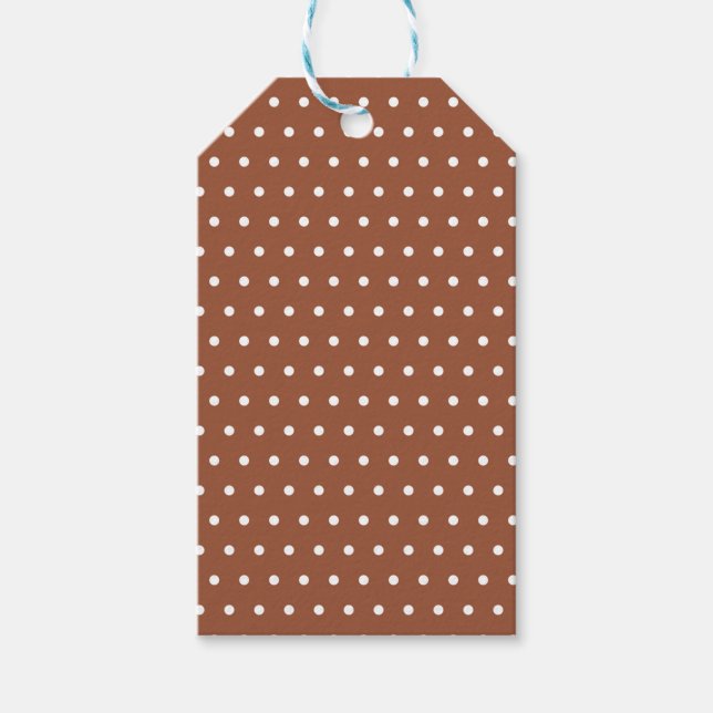 BROWN & WHITE POLKA DOTS GESCHENKANHÄNGER (Vorderseite)
