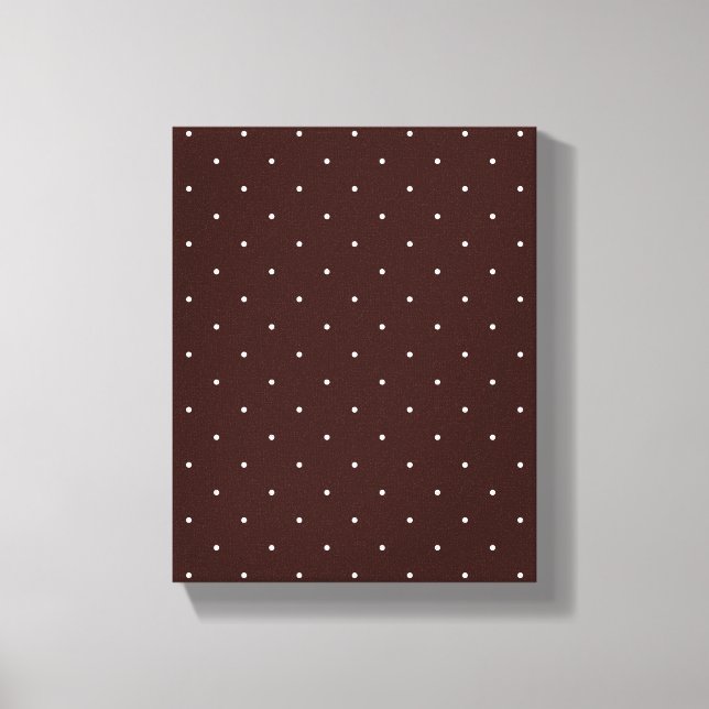 Brown & White Polka Dots Leinwanddruck (Vorderseite)