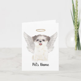 Brown & White Shih Tzu Beileid Memorial Karte