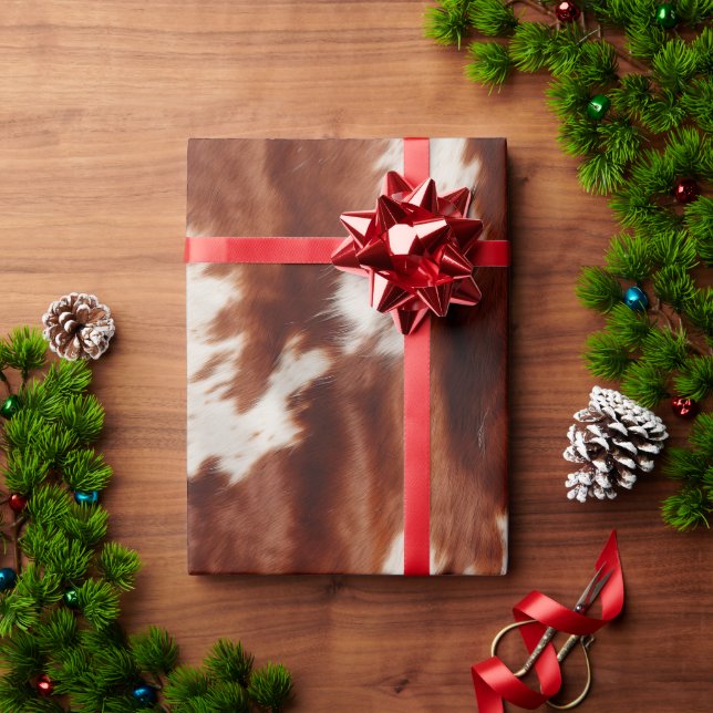 Brown White Southwest Cowhide Geschenkpapier (Feiertagsgeschenk)