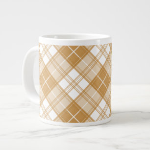 Brown White Tartan Muster yxm0uat9 Jumbo-Tasse