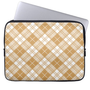 Brown White Tartan Muster yxm0uat9 Laptopschutzhülle
