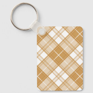 Brown White Tartan Muster yxm0uat9 Schlüsselanhänger