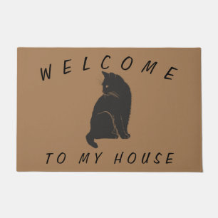 Brown Willkommen bei meiner Hauskatze Doormat Fußmatte
