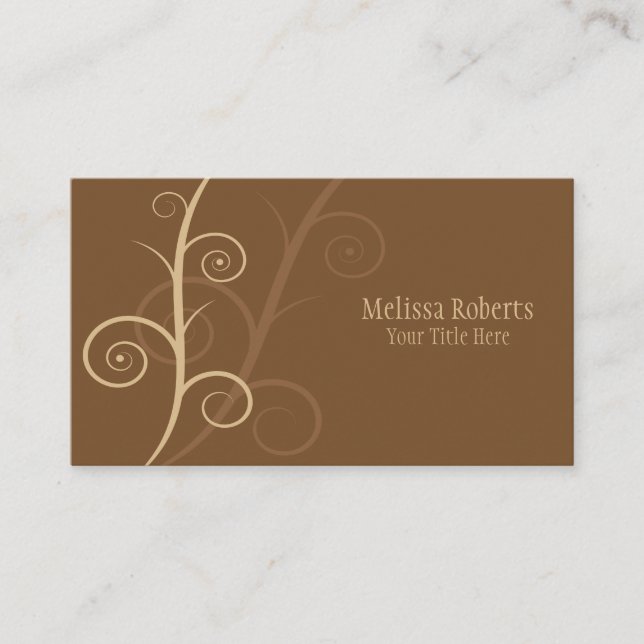 Brown Wirbel Business Card Visitenkarte (Vorderseite)