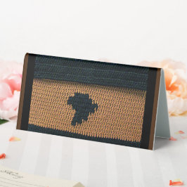 Brown with Black Africa Map Designer Crochet Print Tischaufsteller