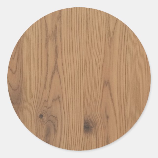  Brown Wood Grain Runder Aufkleber (Vorderseite)