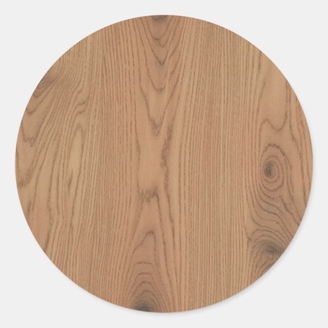  Brown Wood Grain Runder Aufkleber (Vorderseite)