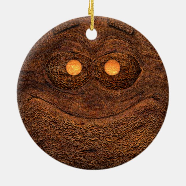 Brown Wood Keramik Ornament (Hinten)