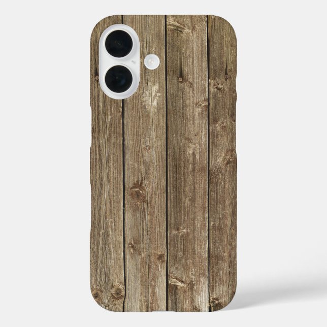 Brown Wood Pattern Handsome Zen iPhone 16 Hülle (Rückseite)