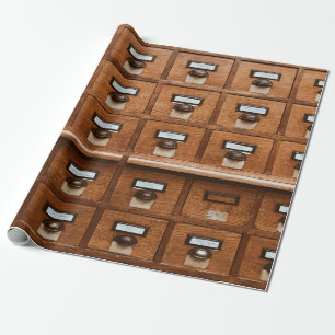Brown wooden drawer geschenkpapier