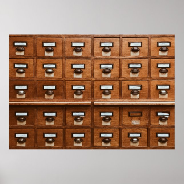 Brown wooden drawer poster (Vorne)