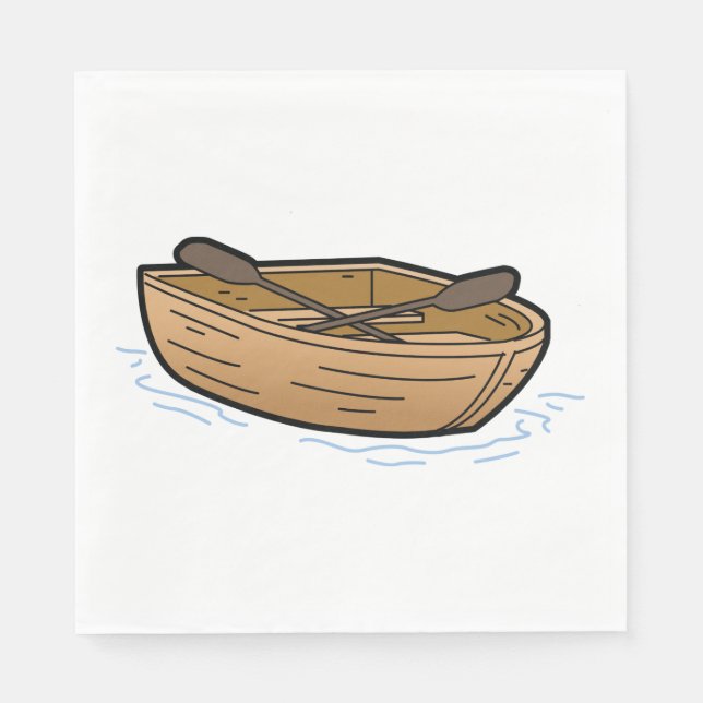 Brown Wooden Row Boat Napkins Serviette (Vorderseite)