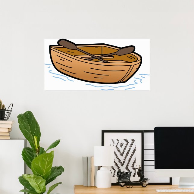 Brown Wooden Row Boat Poster (Von Creator hochgeladen)
