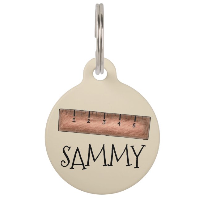Brown Wooden Rule School Mathematiker Yardstick Tiermarke (Vorderseite)