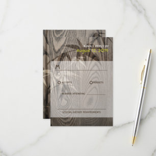 Brown Woodgrain Bamboo Verlasse Rustikale Asiatisc RSVP Karte