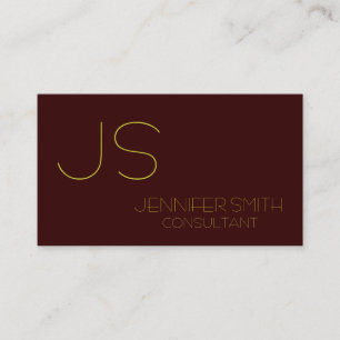 Brown Yellow Monogram Consultant Business Card Visitenkarte