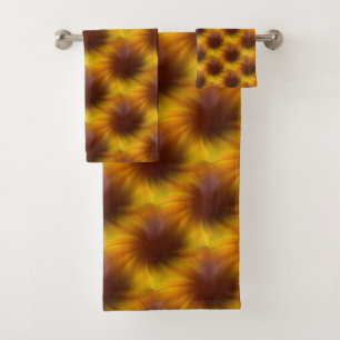 Brown Yellow Swirl Motif Abstrait