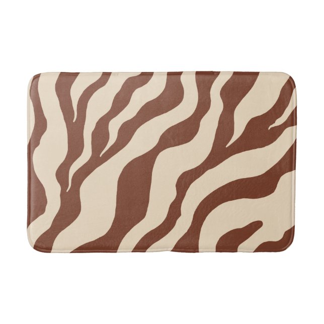 Brown Zebra Bath Mat Bad Rug Animal Print Badematte (Vorderseite)