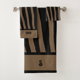 Brown Zebra Drucktuch Badhandtuch Set