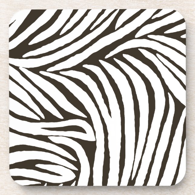 Brown Zebra Print Getränkeuntersetzer (Vorderseite)