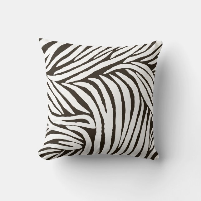 Brown Zebra Print Kissen (Vorderseite)