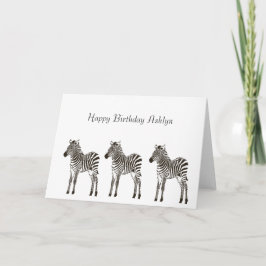 Brown Zebras Birthday Karte