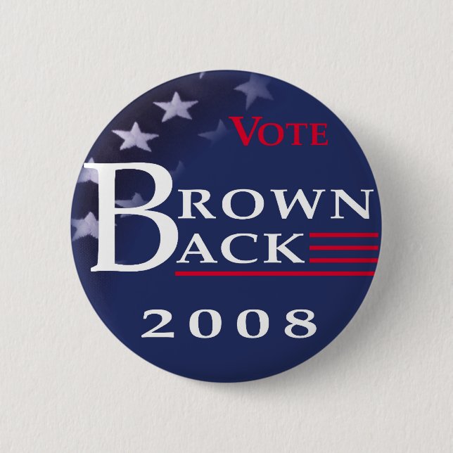 Brownback 2008 Knopf Button (Vorderseite)