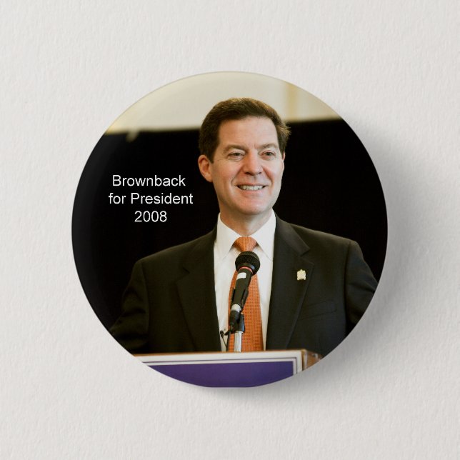 Brownback für Präsidenten Button (Vorderseite)