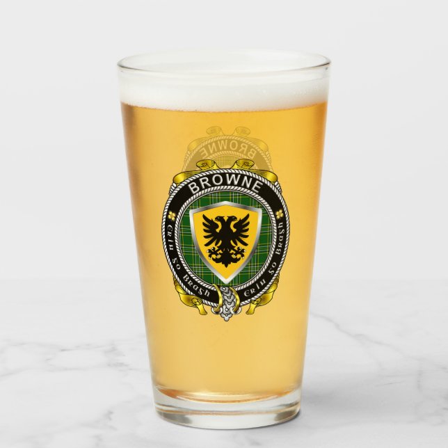 Browne Irish Shield Beer Glas (Vorne (Gefüllt))