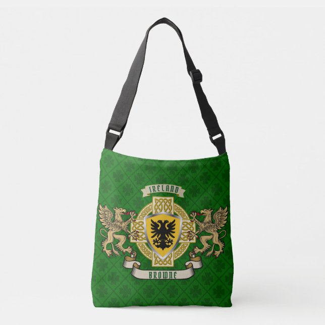 Browne Irish Shield & Celtic Cross Tragetaschen Mit Langen Trägern (Vorderseite)
